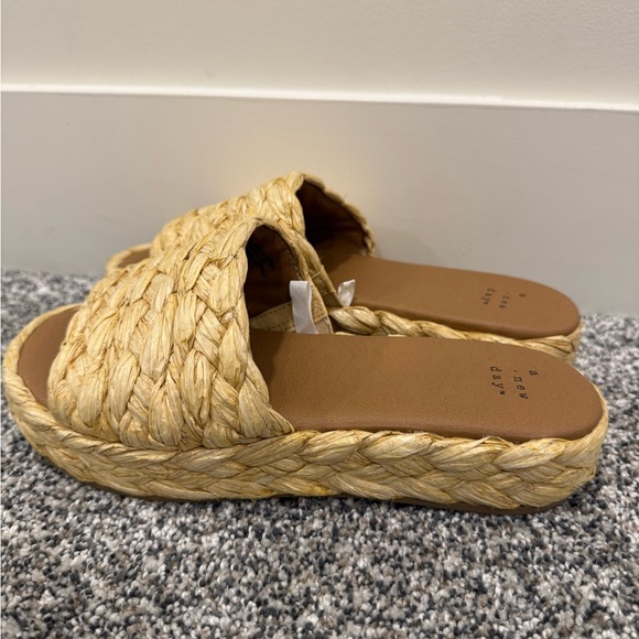 Women's A New Day Casey Braided Raffia Espadrilles Woven Slide Sandals Size 7.5 - Picture 6 of 9